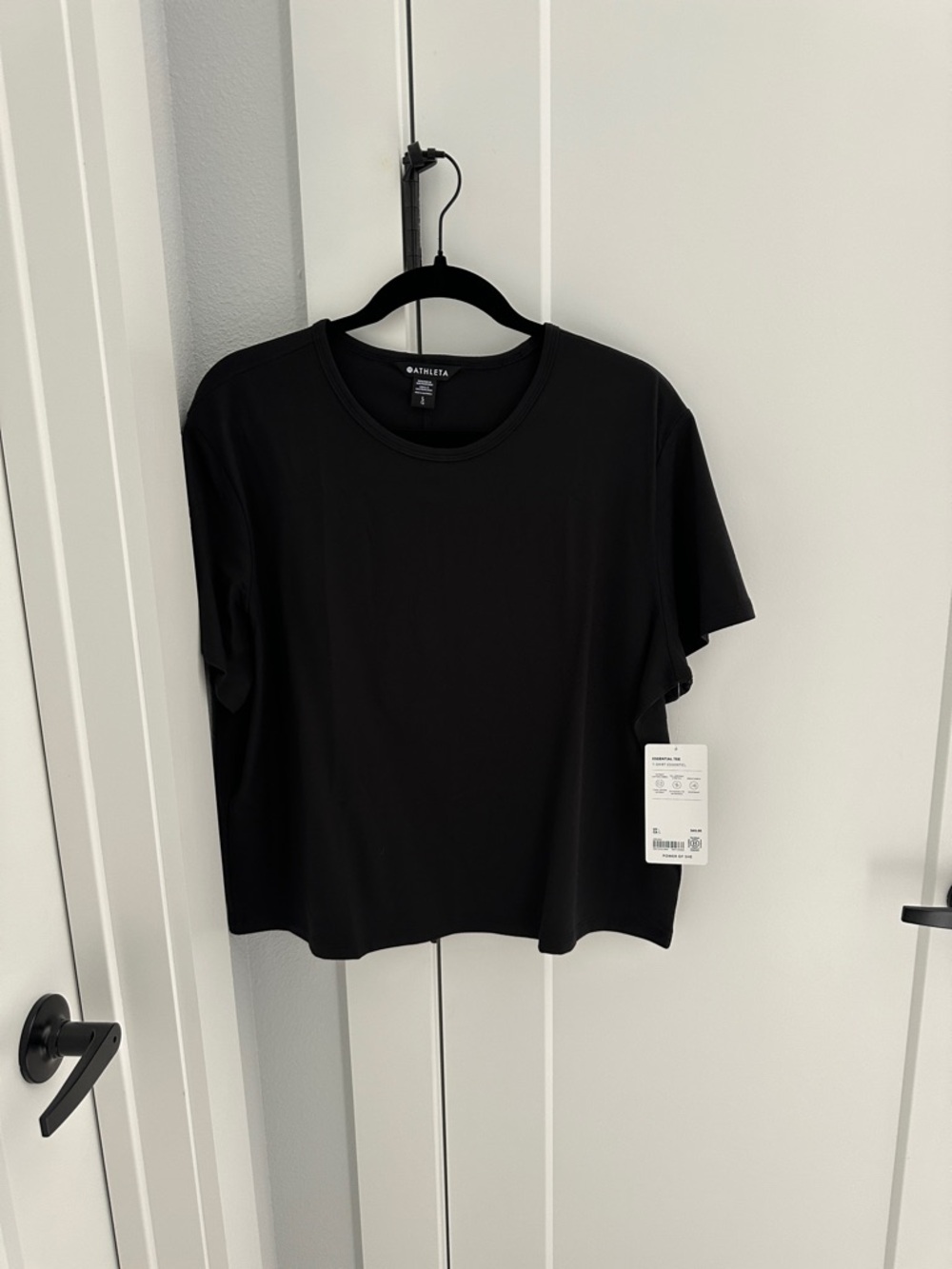 Athleta Black Short-Sleeve Crew Tee